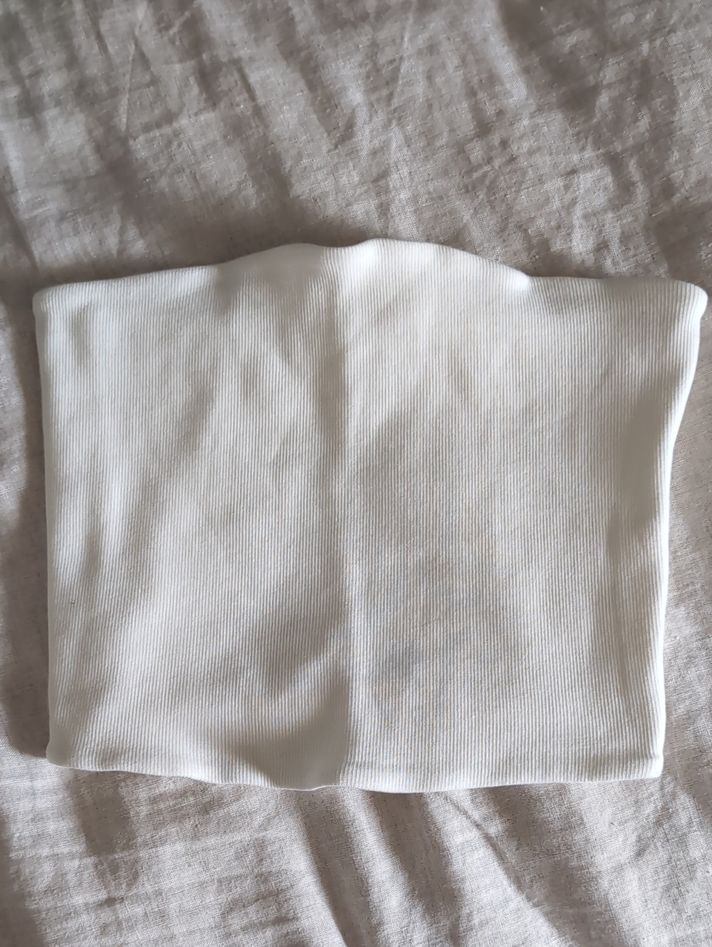 Zara  Off White Ribbed Tube Top